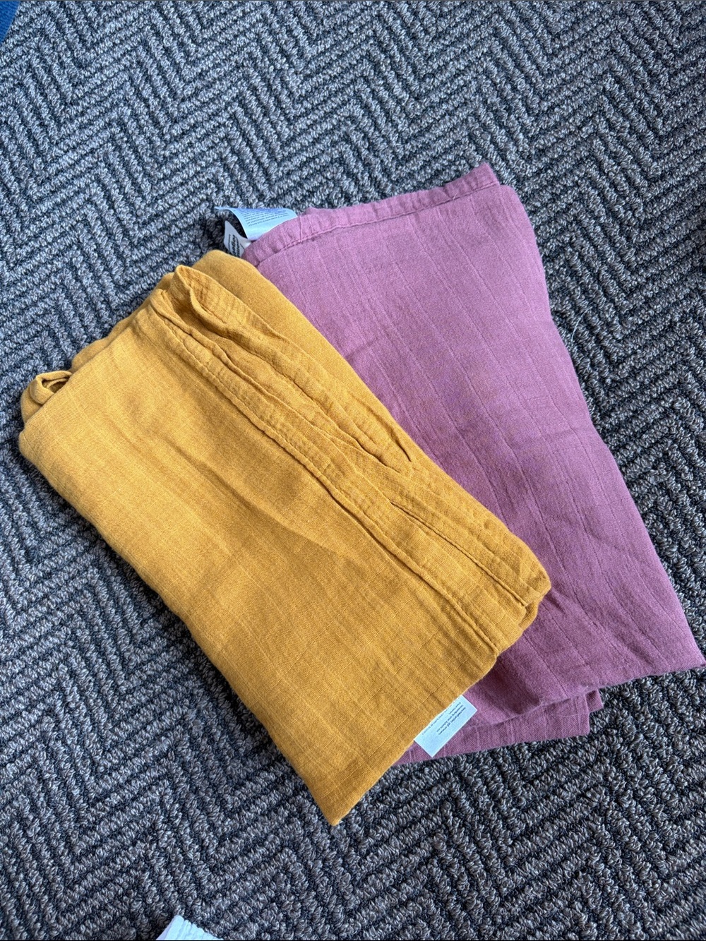 Keababoes Mustard and Mauve Muslin Swaddles
